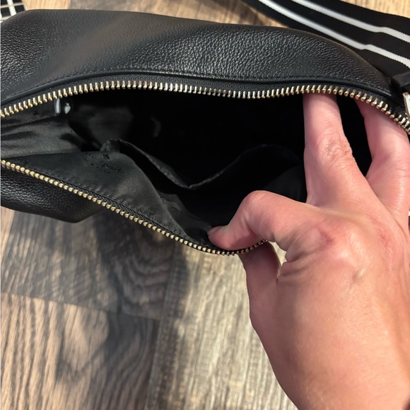 Kate Spade Black Shoulder Bag with Striped Strap - Picture 4 of 5
